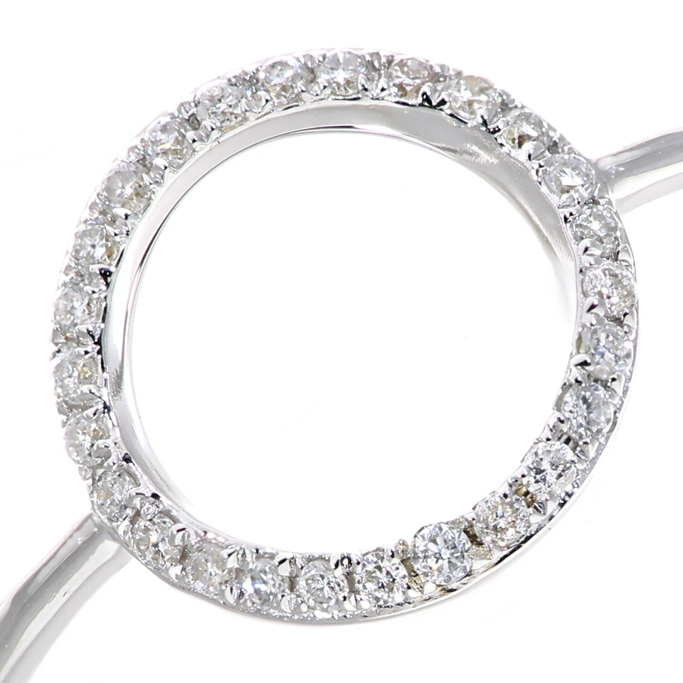 9ct White Gold Diamond Circle Dress Ring By Naava - Image 3 of 4