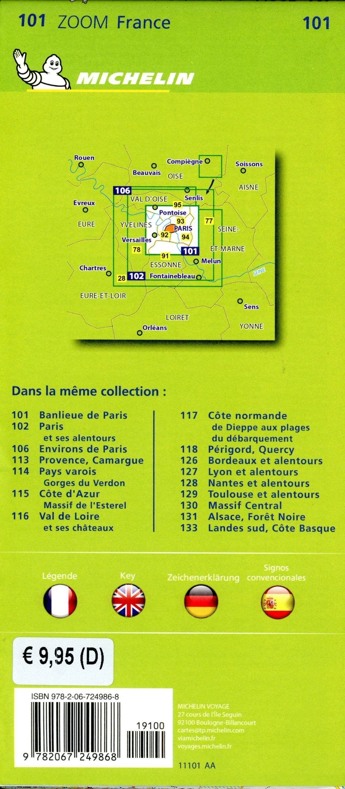 Thumbnail - Michelin Vororte Von Paris. Straßen- Und Tourismuskarte 1:53.000