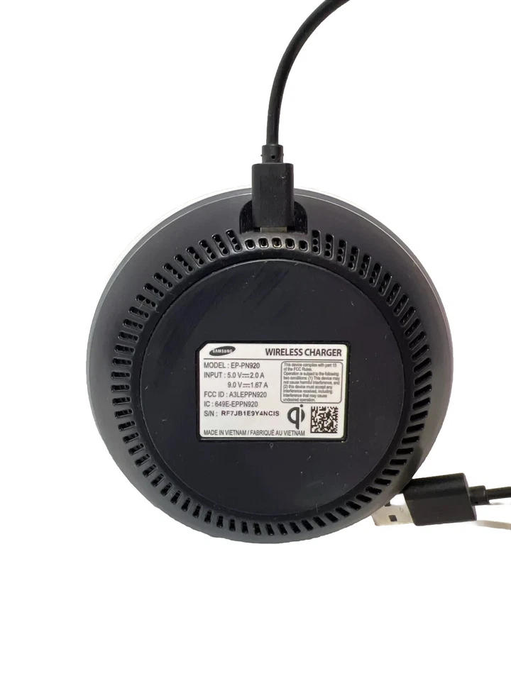Cargador rápido inalámbrico original Samsung EP-PN920 con cable USB funciona Foto 2 de 4