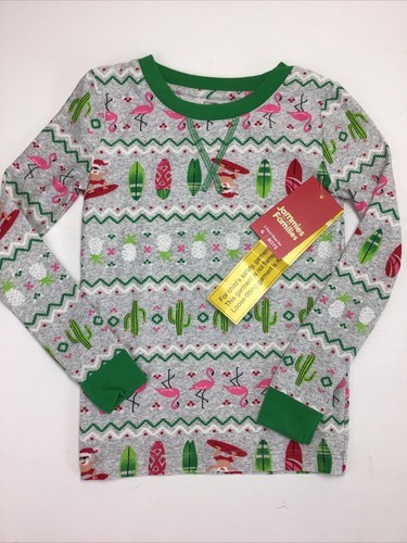 Boys Pajamas Size 4 Jammies For Your Families. Cuddl Duds. Tropical Santa Surfin - Picture 2 of 7