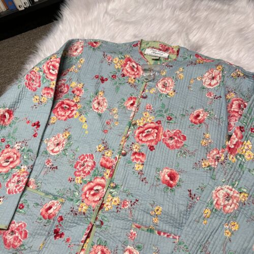 CHAQUETA ACOLCHADA REVERSIBLE SAM HILU'S CLASSICS FLORAL AZUL/VERDE - Imagen 3 de 10