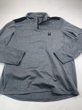 Spyder Sweater Mens Medium Gray Long Sleeve Active 1/4 Zip Pullover Outdoor