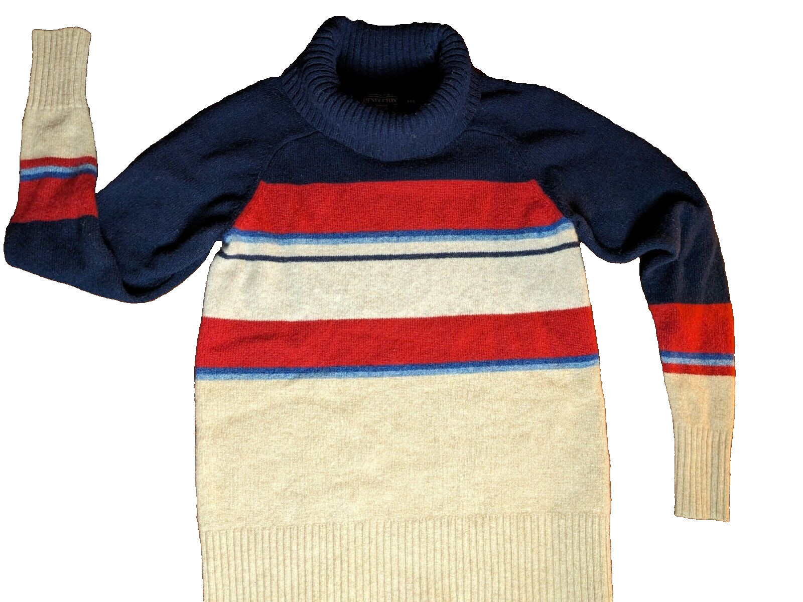Pendleton Camp Strip Lambs wool Turtleneck L/S Ri… - image 1