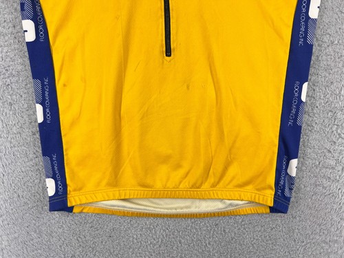 VINTAGE Louis Garneau Cycling Jersey Adult Medium Yellow Blue 1/2 Zip Poly READ - Picture 7 of 14