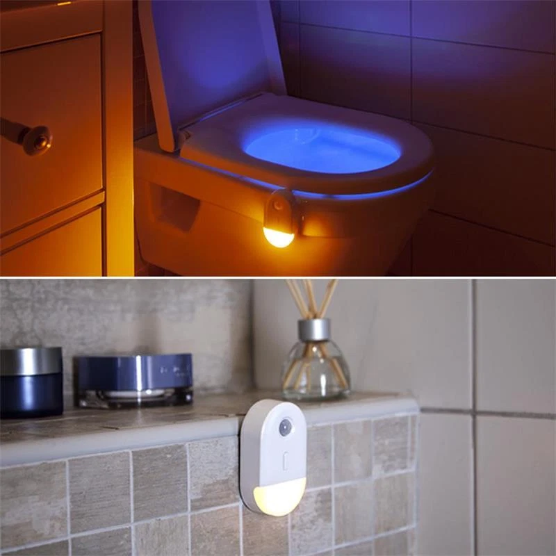 Luz de Inodoro con Detector de Movimiento, LED Luz Nocturna Iluminación de Inodoro Luz Sensor