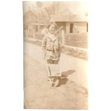 Joeseph A Daniels  With Wheelbarrow Photo 1900 Fort Collins Co