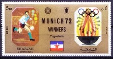 Sharjah 1972 MNH, Olympic Games, Handball winner Yugoslavia, Sports [Gq]