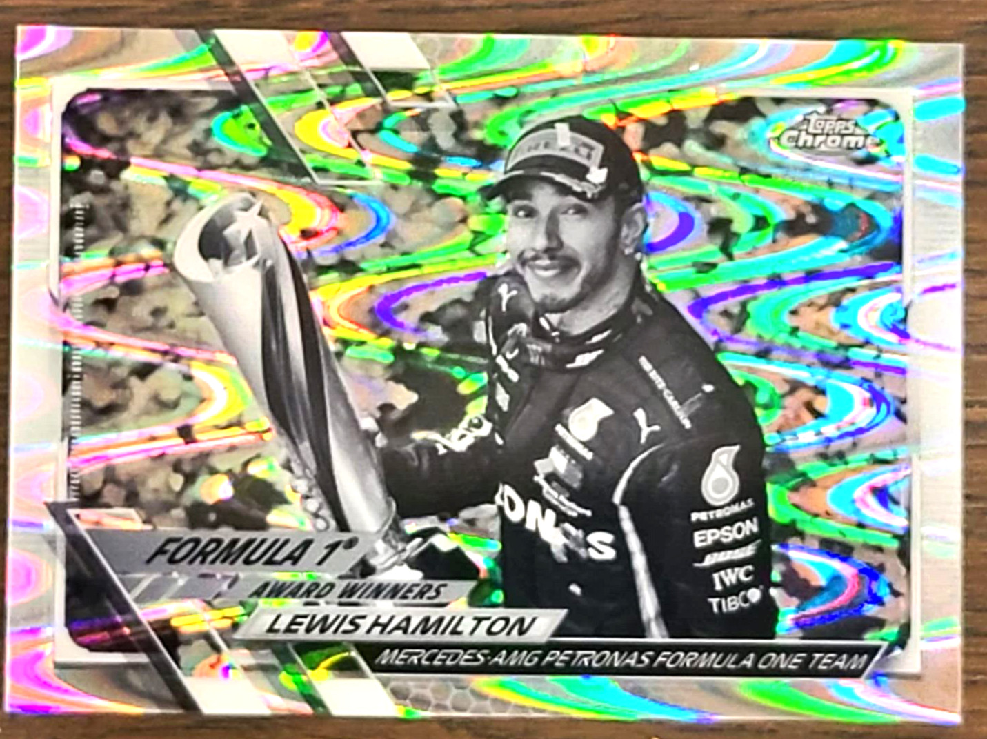 2021 Topps Chrome Formula 1 Black and White RayWave #171 Lewis Hamilton F1