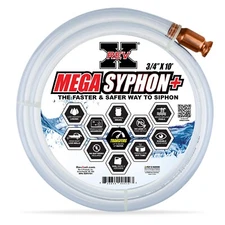 REV X Mega Syphon Plus - Extra Long - 3/4" x 10' Shaker Siphon for Gas or Water