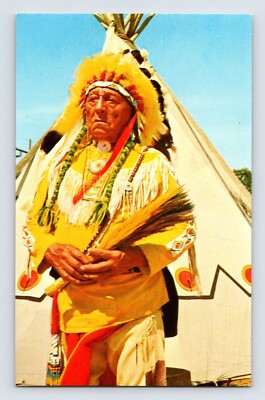 Postcard Native American Indian Chief 1960s Unposted Chrome