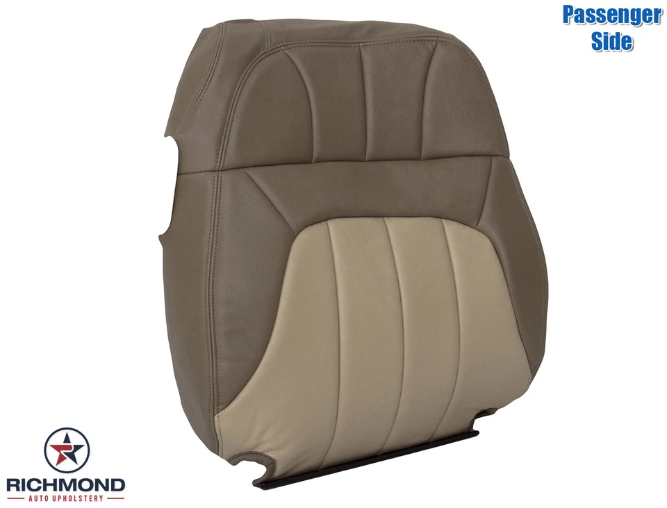 04 GMC Envoy XL XUV SLT-Cubierta de asiento de cuero con respaldo inclinado lateral del pasajero 2 tonos bronceado Foto 2 de 4