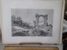 Vintage Print,VIEW FROM PALATINE,Rome,Francis Wey,1872