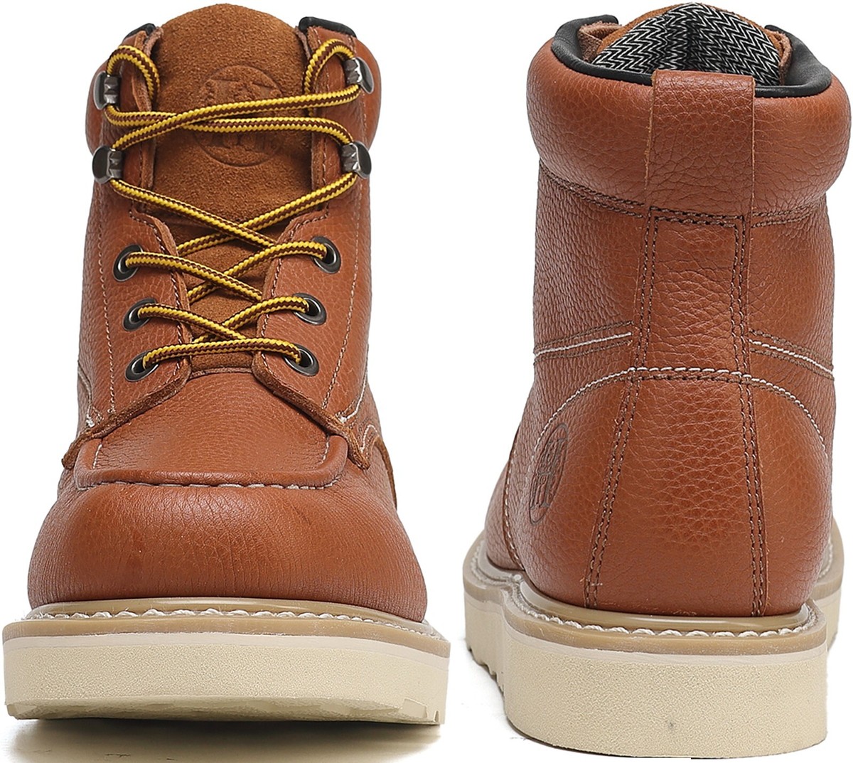 HANDMEN Soft Moc Toe EH WR Mens Work Boots, Non-Slip EVA Rubber