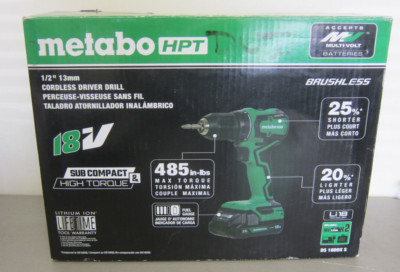 NEW - Metabo HPT DS18DDX 1/2'' 18V Brushless Driver Drill Kit - FREE SHIPPING