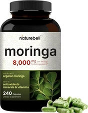 Organic Moringa Oleifera 8000mg Antioxidant 240 Caps Non GMO/Gluten Free