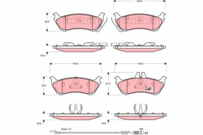 TRW GDB1456 brake pad set, disc brake for Mercedes-Benz