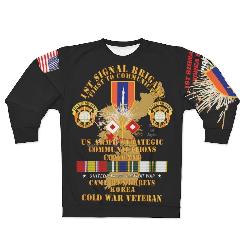 AOP Unisex Sweatshirt - 1st Signal Brigade, Camp Humphreys, Korea - Cold War