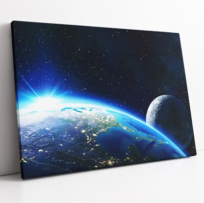 ERDE UND MOND LEINWANDBILD WANDBILD BILD DRUCK