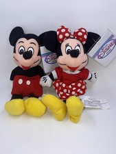 Disney Mickey And Minnie Plush Beanies Mint With Tags And Protectors