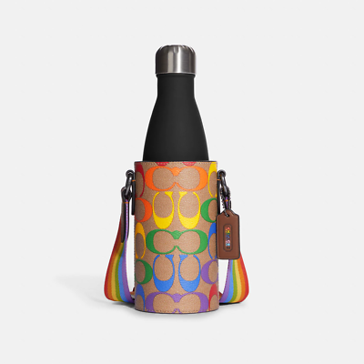 COACH レインボー ペットボトルショルダーバッグ NWT Coach Water Bottle Crossbody In Rainbow Signature Canvas | eBay