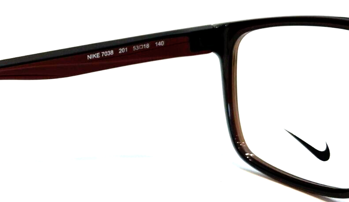 NIKE 7038 201 BLACK BURGUNDY AUTHENTIC EYEGLASSES SUNGLASSES FRAMES 53-18 NIKE 7038 201 BLACK BROWN AUTHENTIC DESIGNER EYEGLASSES W  main image 3