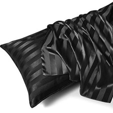 Satin Body Pillow Cover, 20x54 inches Body Pillow Body 20"x54" Black Striped