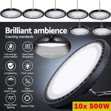 10 Pack 500W UFO Led High Bay Light Commercial Industrial Factory Led Shop Light