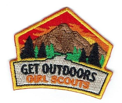 Girl Scouts GET OUTDOORS Fun Patches Badges SCOUT GUIDE hiking Mountains Trees