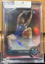 2022-23 Bowman Chrome U 1ST University Drew Timme RC Auto True Red Refractor /5