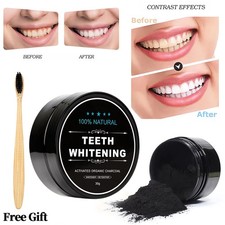 ORGANIC COCONUT ACTIVATED CHARCOAL NATURAL Tooth Whitening Powder AEG