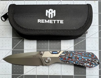REMETTE RTPT RT-Meteor Button Lock Titanium & Nebula Carbon Fiber M390 Knife