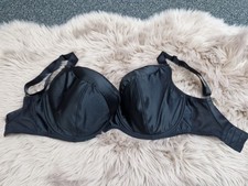 BRAVISSIMO SATINE BLACK SATIN PADDED PLUNGE BRA SIZE 30J