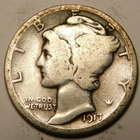 1917 D Mercury Dime G - VG   "Actual Coin Pictured - Not Cleaned"