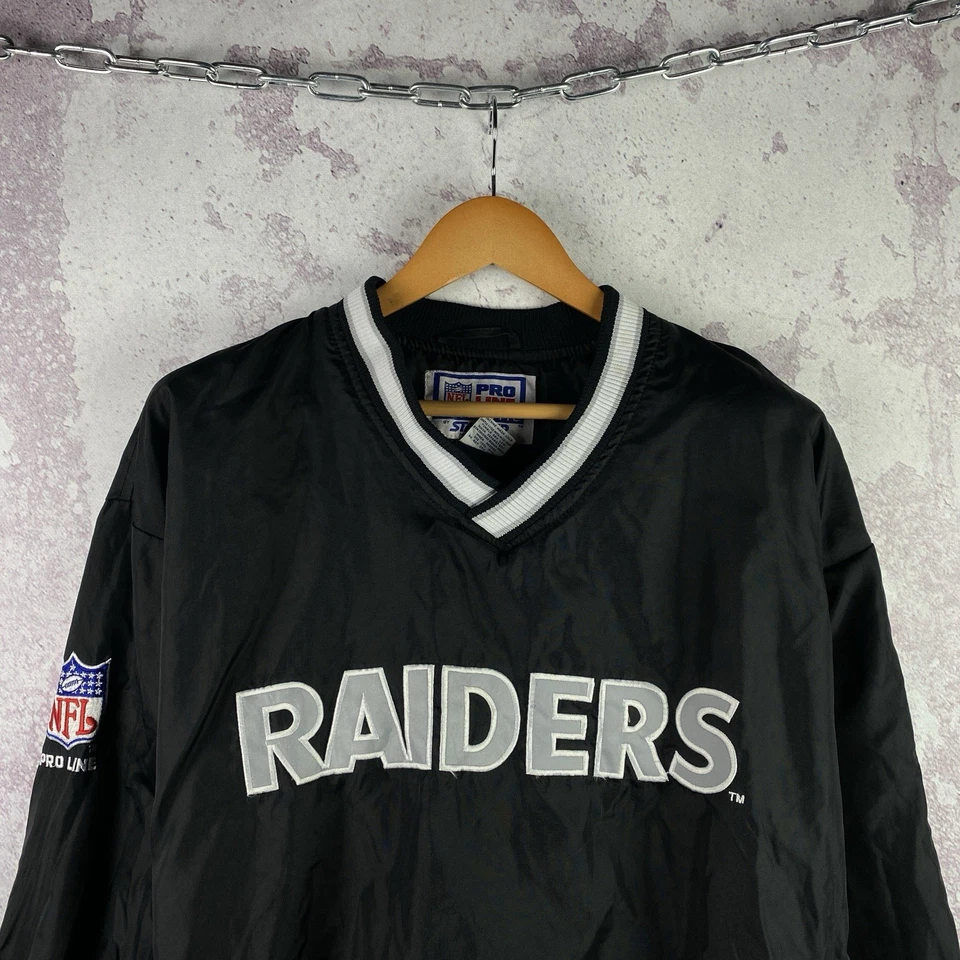 Vintage Starter Oakland Raiders NFL Jacket Long Sleeve Black Size L - Image 2 of 4