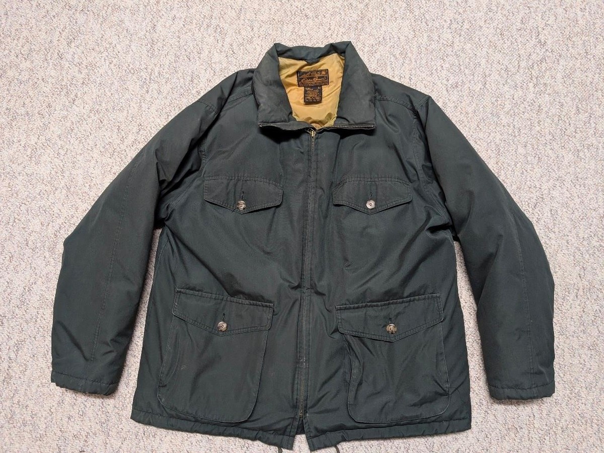 vintage EDDIE BAUER green GOOSE DOWN puffer coat XL parka jacket 