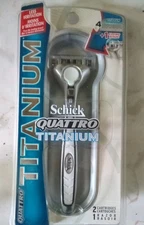 Schick Quattro Titanium 4 Blade Razor 2 Cartridges