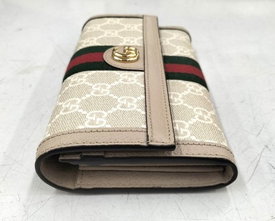 GUCCI Offdia Sherry Line Continental Wallet Beige | eBay