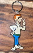 GEORGE JETSON ACRYLIC KEYCHAIN  HANNA BARBERA  1988 RARE POINTING FINGER