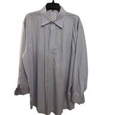 Brooks Brothers Madison Fit Dress Shirt Mens 17 1/2 33 Lilac Plaid Button Down
