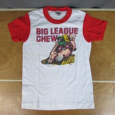 Vintage 1980s Big League Chew Gum Baseball Ringer T Shirt Hanes Small Youth-Med.