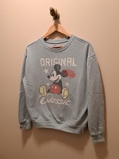 Mickey Mouse sweatshirt Disney Sz Medium Light Blue Color Women Cartoon