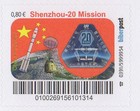 Privatpost, Biberpost, Space, China ,  Shenzhou-20 ** 0,80€