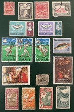 Guyana Stamps x17 Varying Condition + Francaise Guyane + Inini 1905-89 used mint