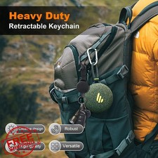 DELSWIN Retractable Keychain Heavy Duty Carabiner ID Badge Clip 2 Pcs
