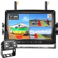 Wireless RV Backup Camera 7" Monitor Video Recorder for Camper Trailer Truck Bus