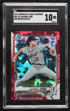 2021 Bowman Chrome Draft Sapphire Edition Red 5/5 Jackson Jobe SGC 10 GEM 14rq