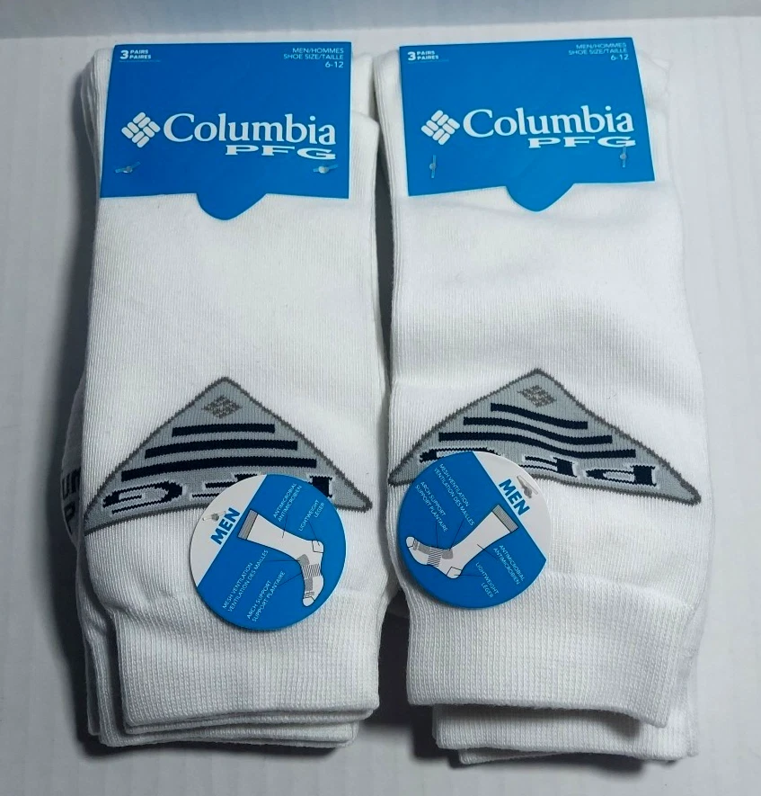 LOT OF 2 Columbia Man's Crew socks size 6-12 3 pack Arch Support Total 6 Pairs