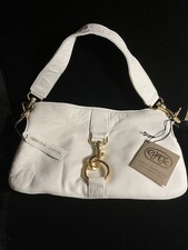 NEW GR AMERICAN LEATHERWORKS White Zipper Purse Shoulder Bag GOLD HDWR  - TAGS