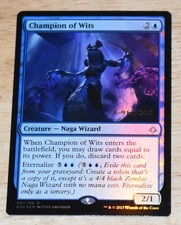 MTG Blue Naga Wizard CHAMPION OF WITS (unplayed) FOIL+