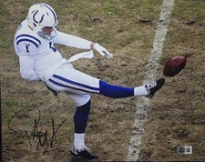 Pat McAfee Indianapolis Colts West Virginia Autographed 11x14 BAS COA